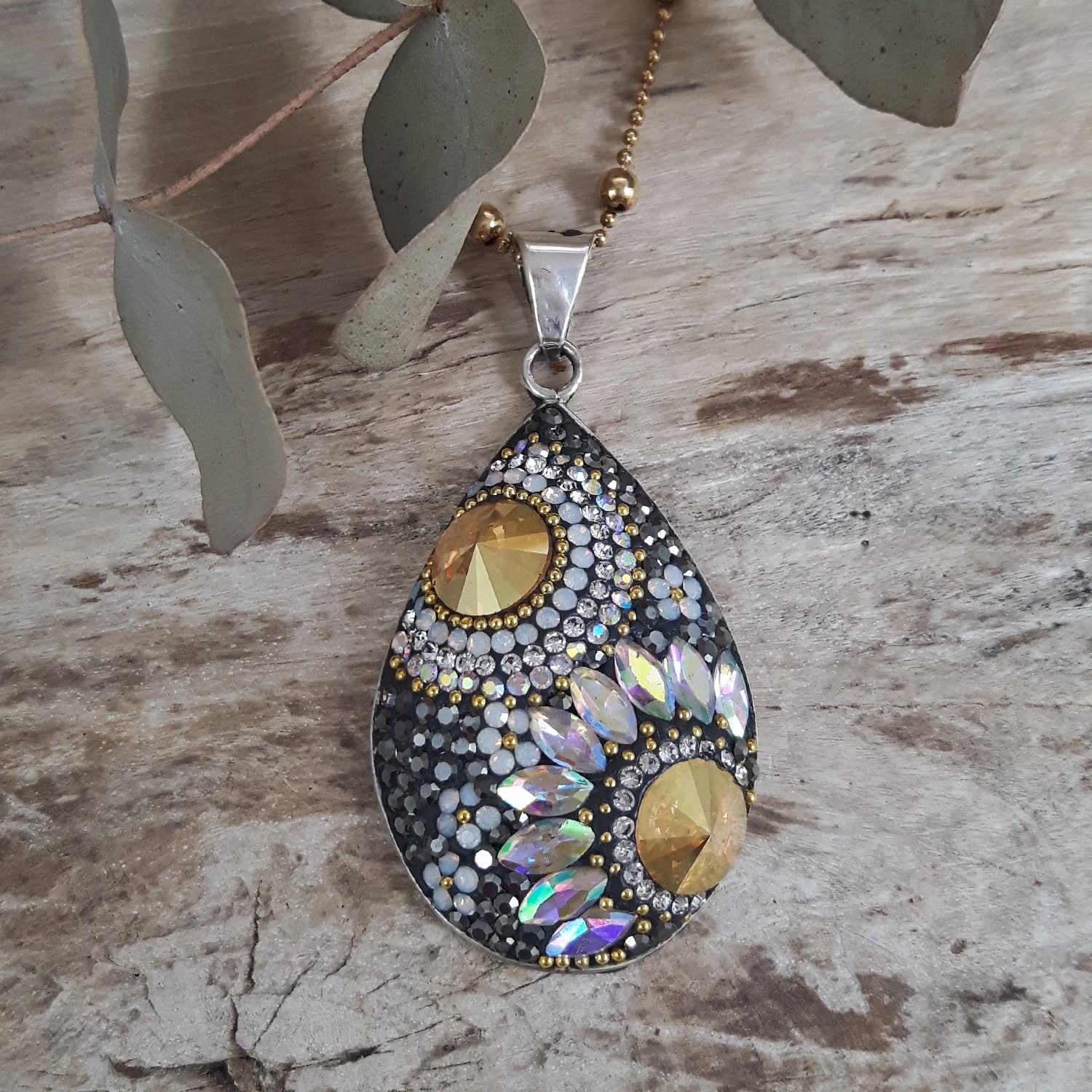 SAMPLE Gala Glitz Jet Gold Pendant