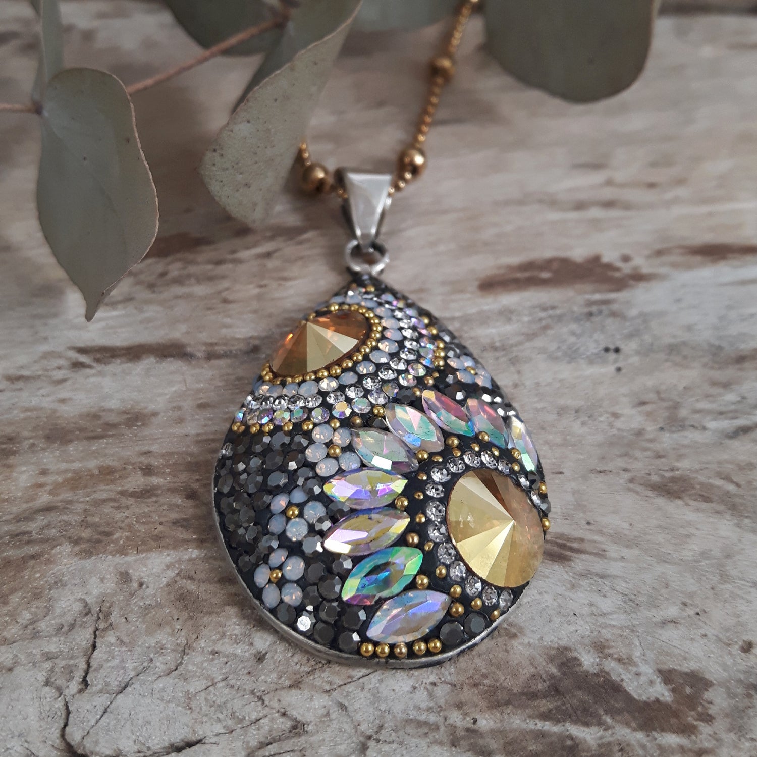 SAMPLE Gala Glitz Jet Gold Pendant