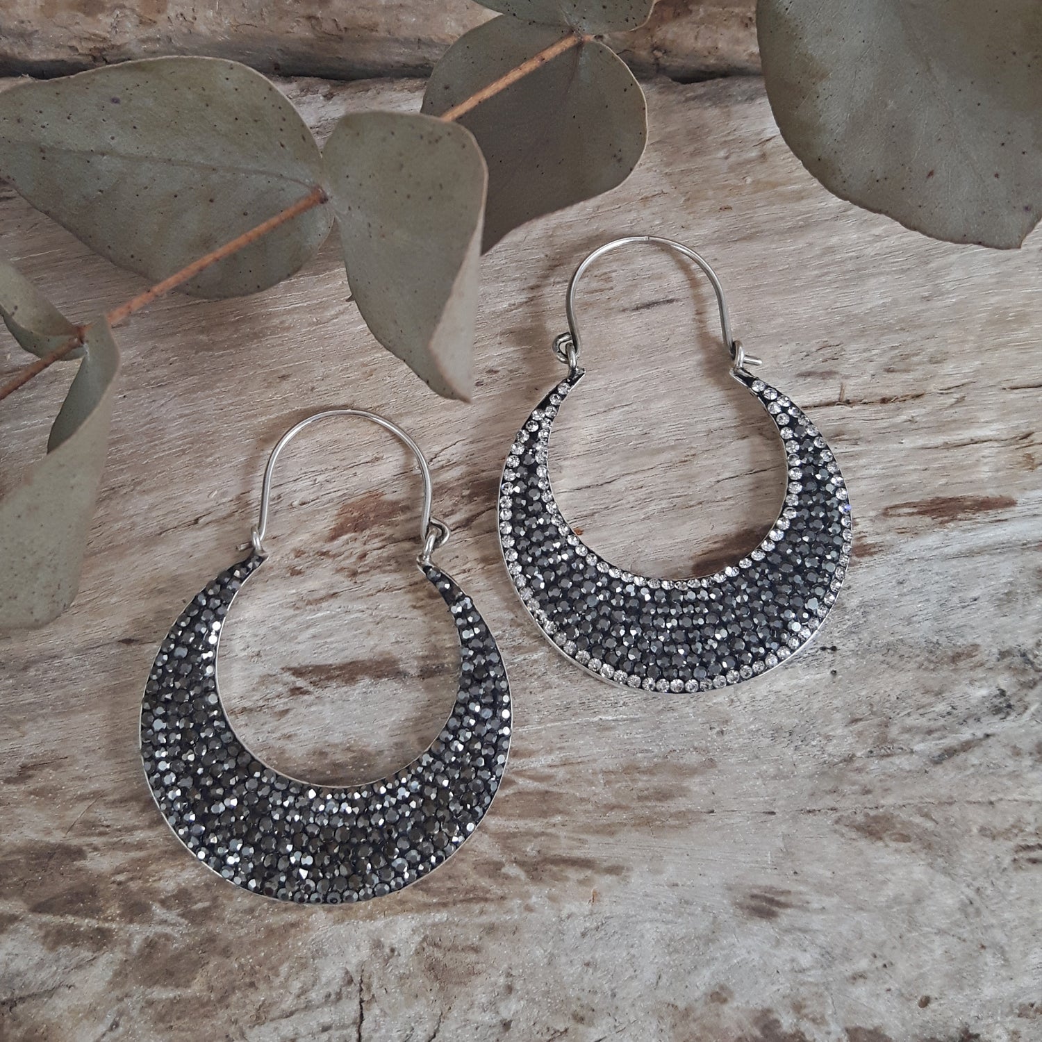 SAMPLE Gala Hoop Glitz Jet Drop Earrings
