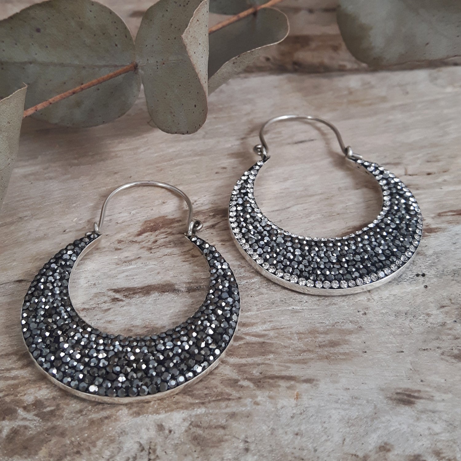 SAMPLE Gala Hoop Glitz Jet Drop Earrings