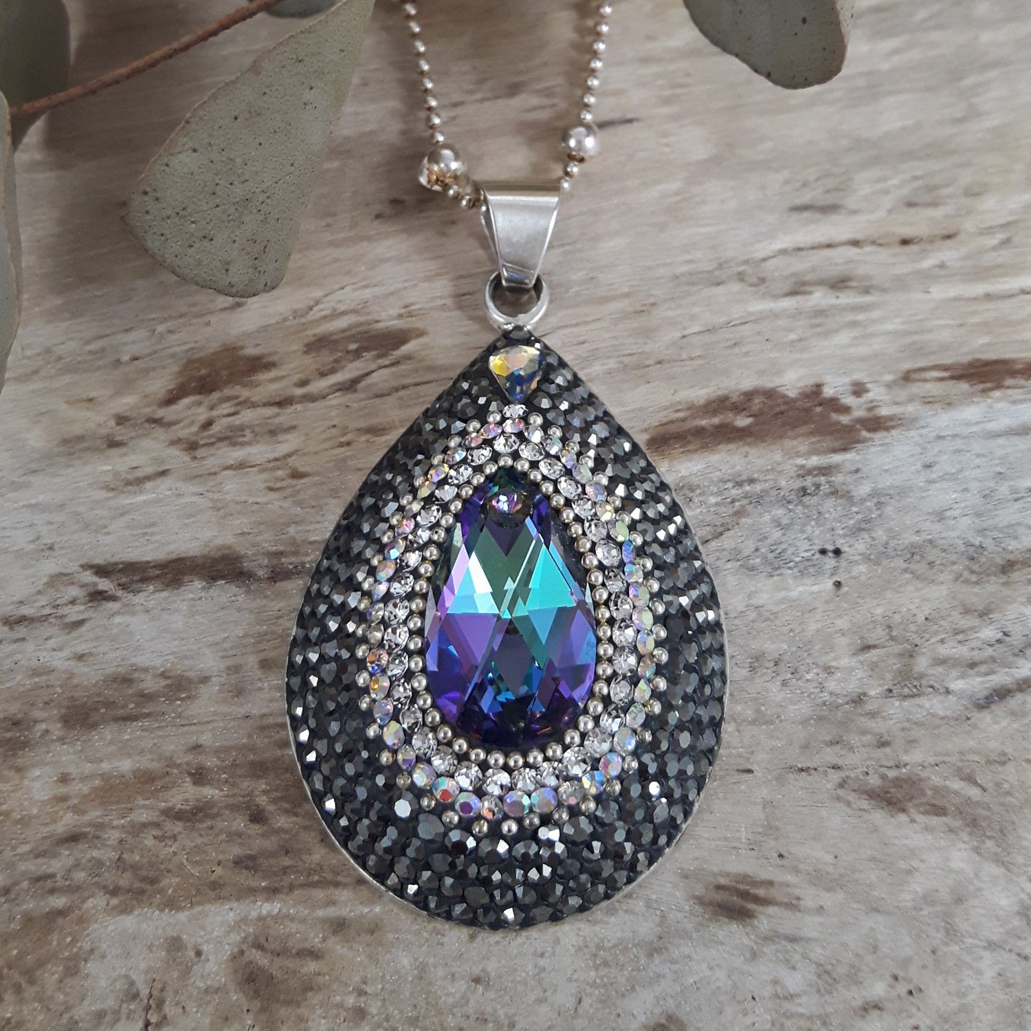 SAMPLE Gala Glitz Jet Teardrop Pendant