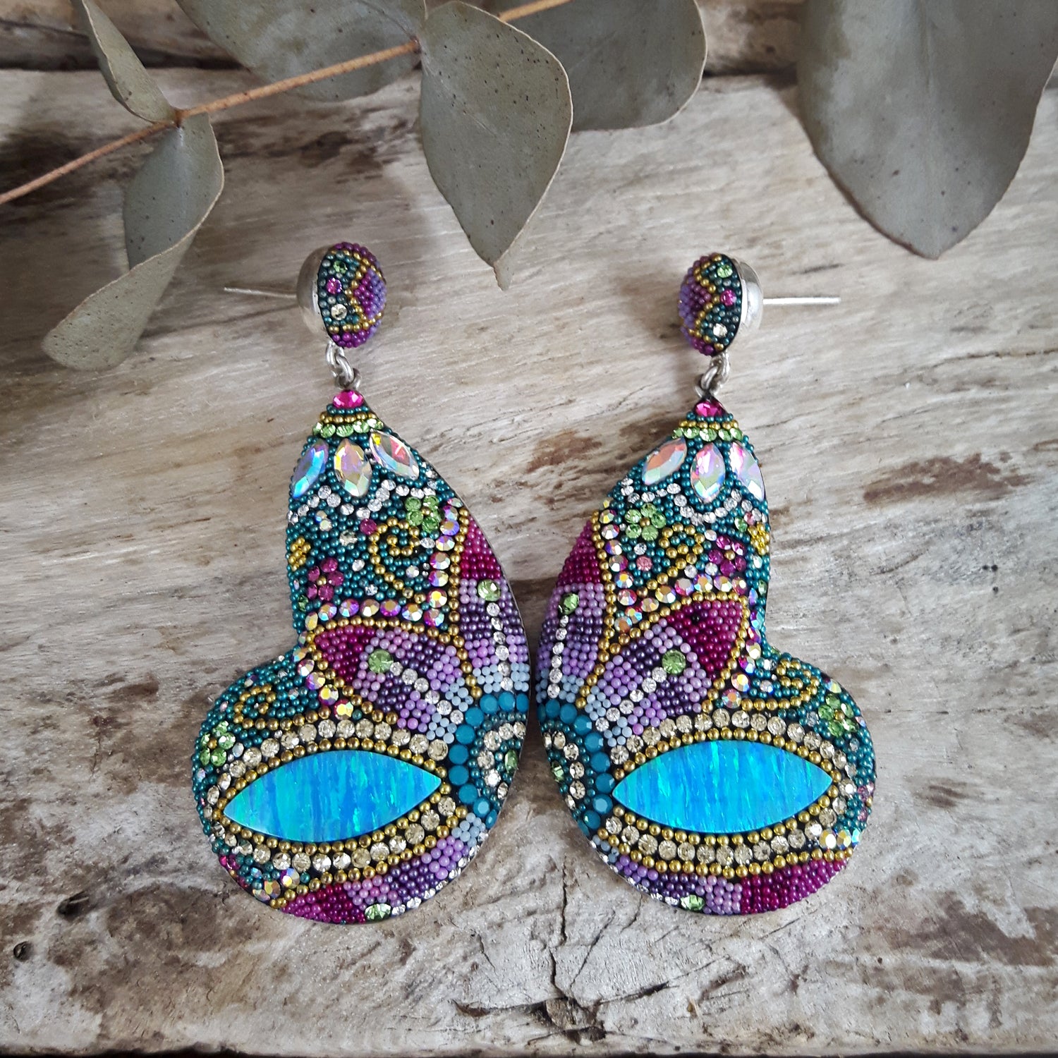Allegra Galactic Double Butterfly 4.5cm Stud Earrings