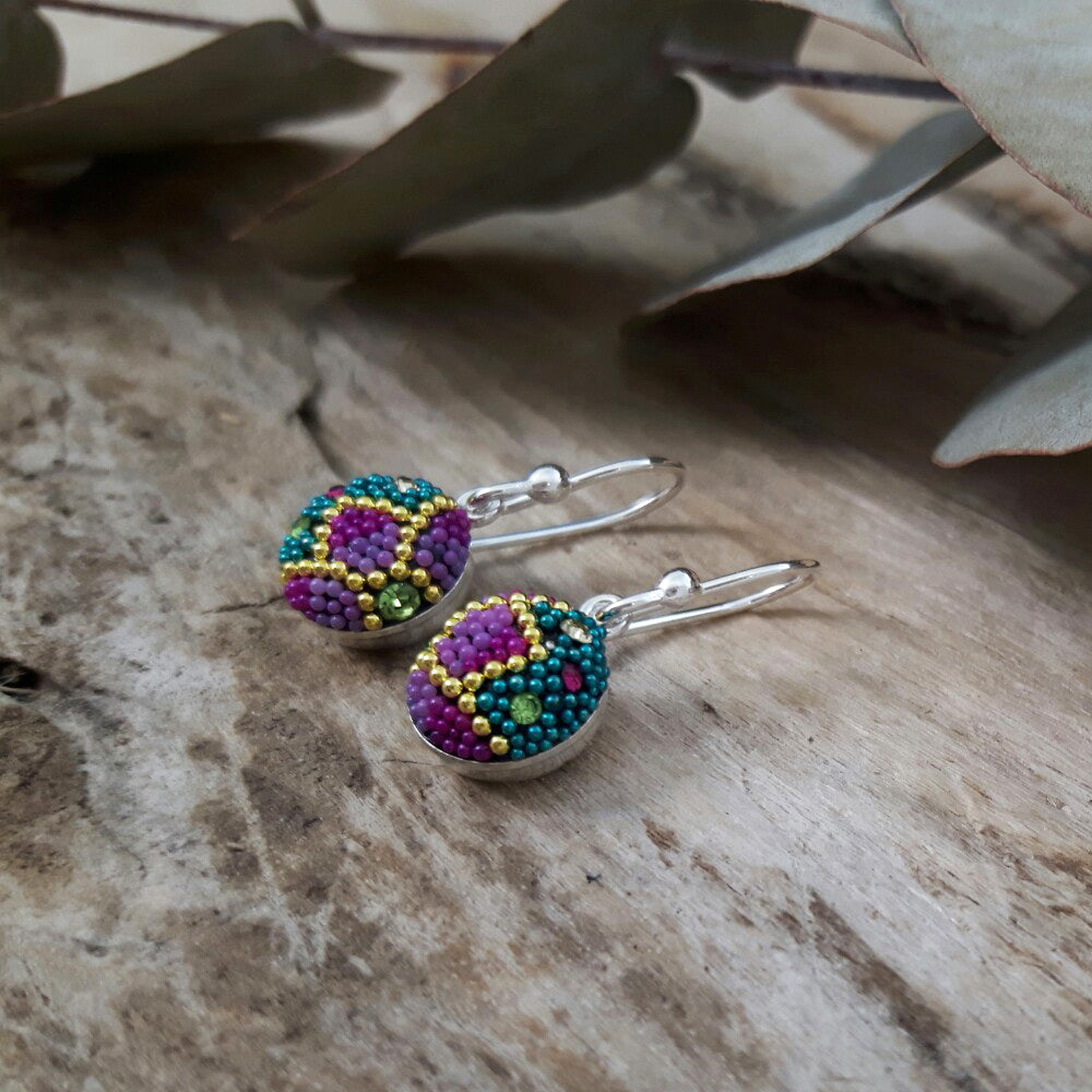 Allegra Galactic Small Ombre Circle Drop Earrings