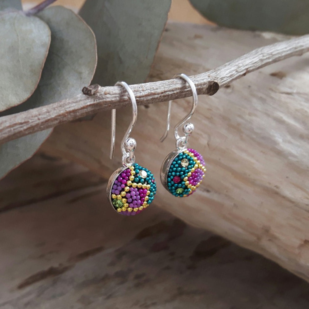 Allegra Galactic Small Ombre Circle Drop Earrings