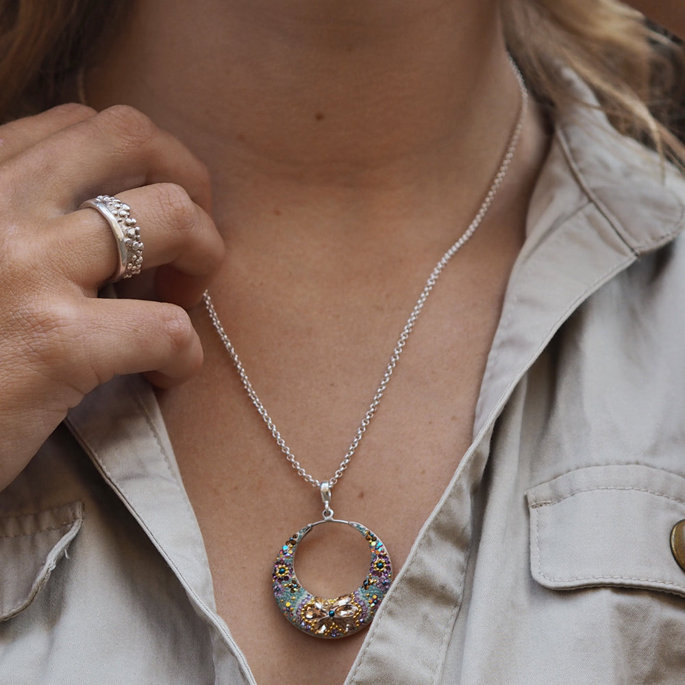 Allegra Hoop Antique Drop Pendant