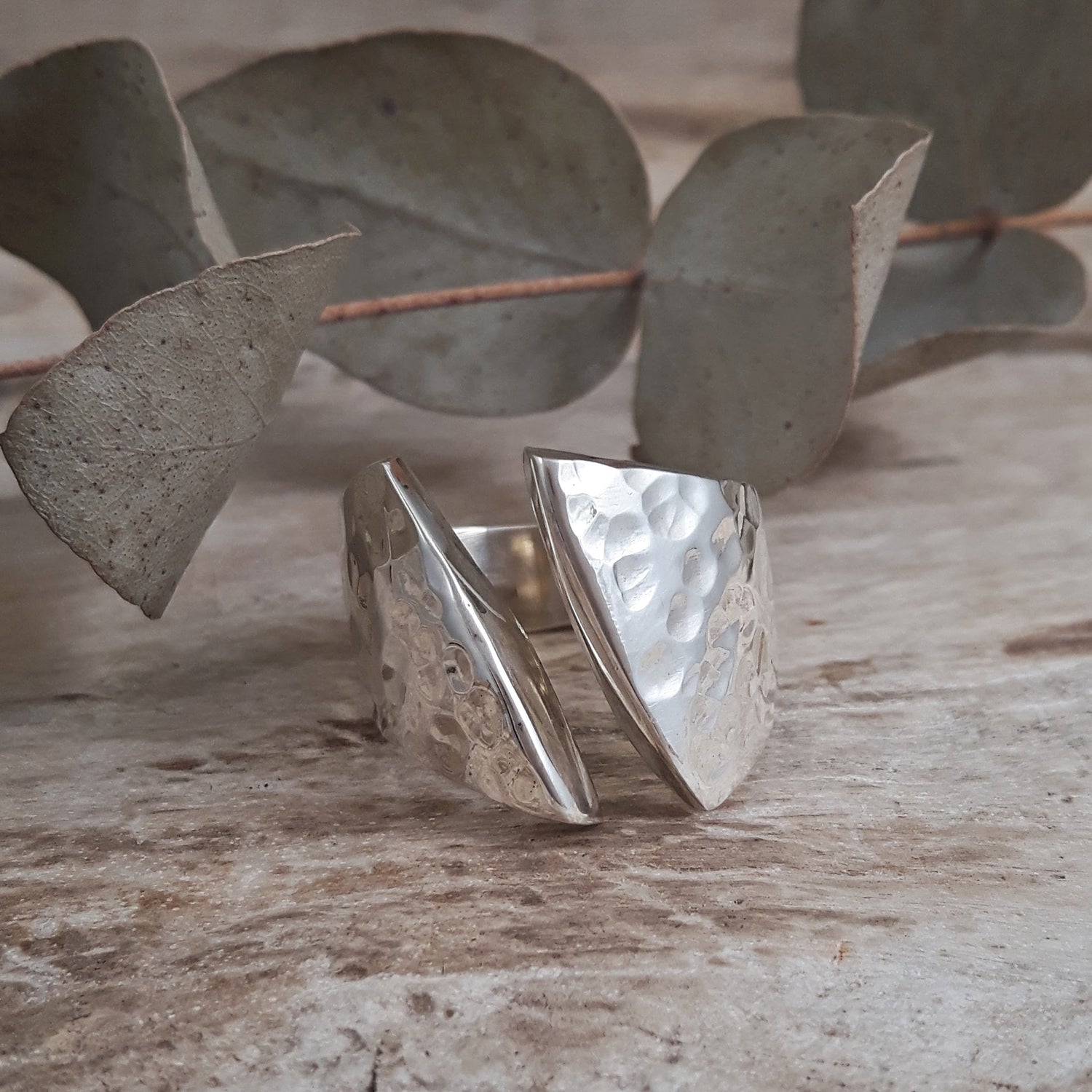 SAMPLE Jura Hammered Silver Ring Size N1/2