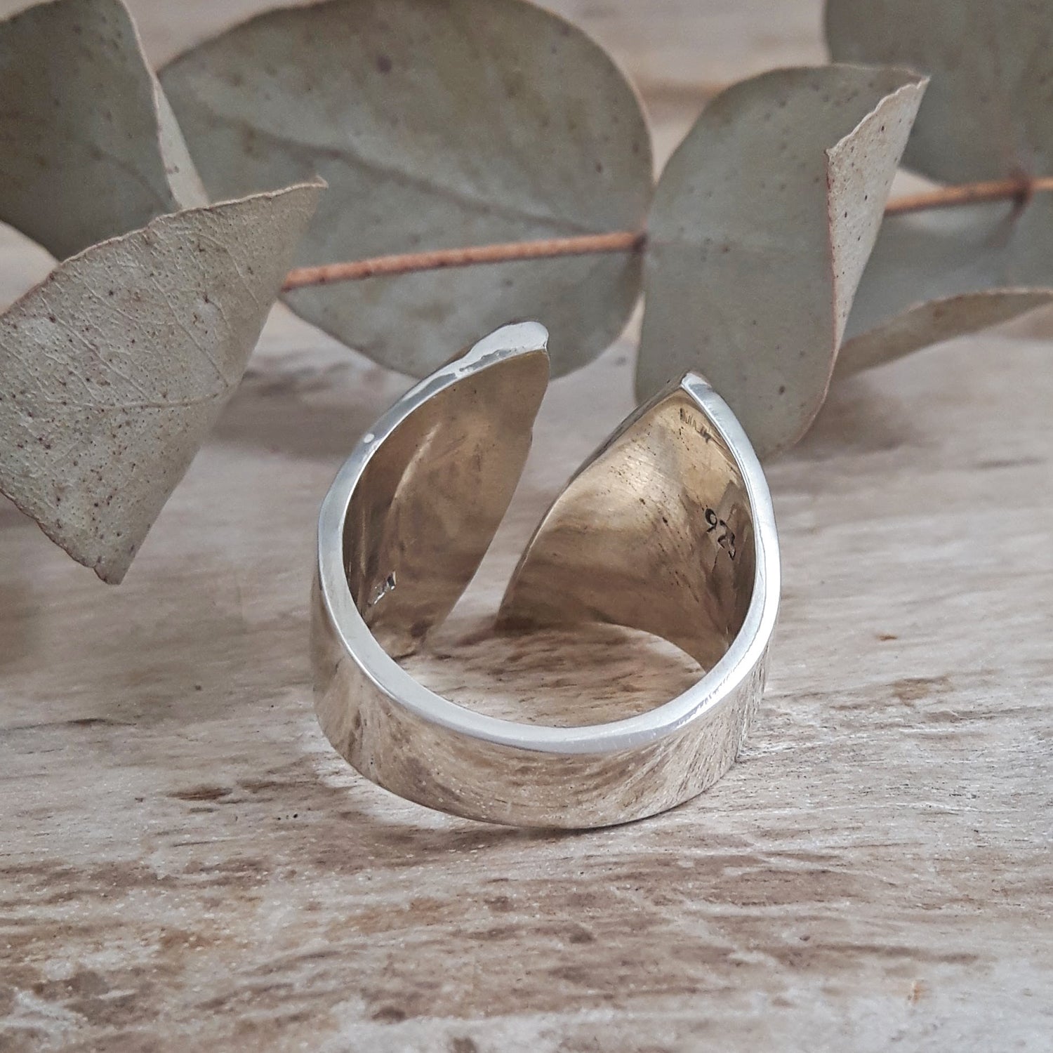 SAMPLE Jura Hammered Silver Ring Size N1/2