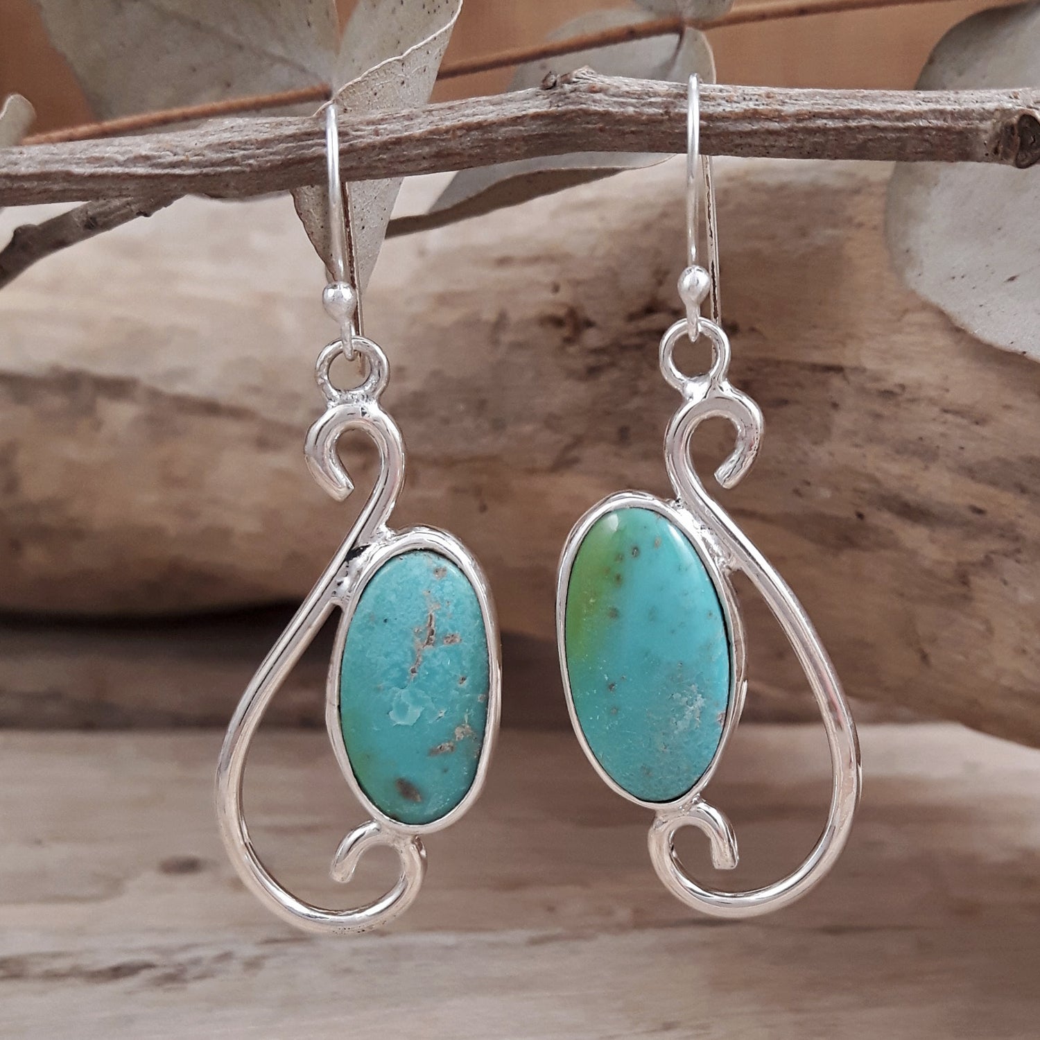 SAMPLE Kelly Swirl Turquoise Drop Earrings
