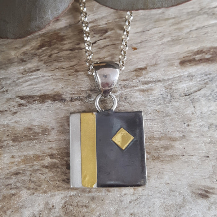 Perfectly Imperfect Keum Square Pendant A