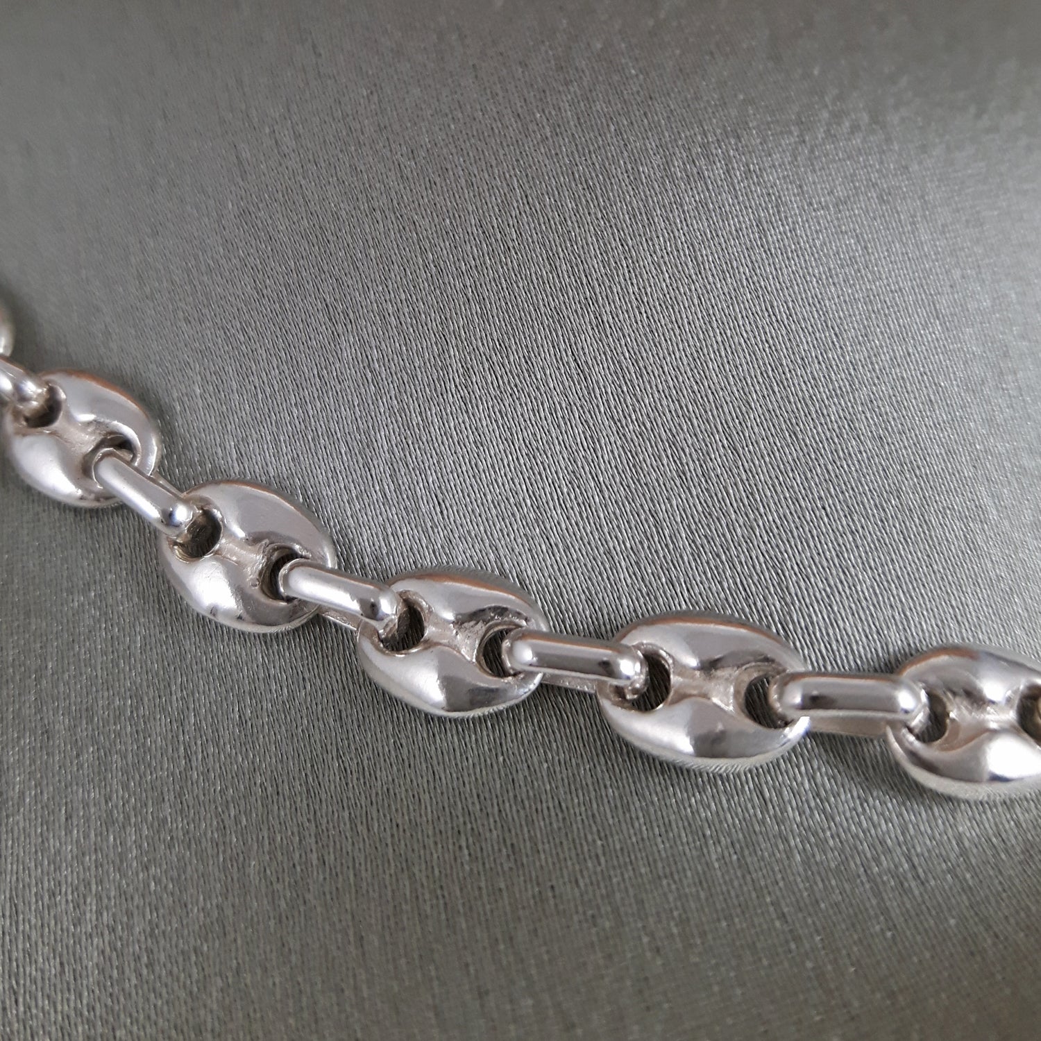 Mini Liberica Coffee Bean Polished Sterling Silver Necklace
