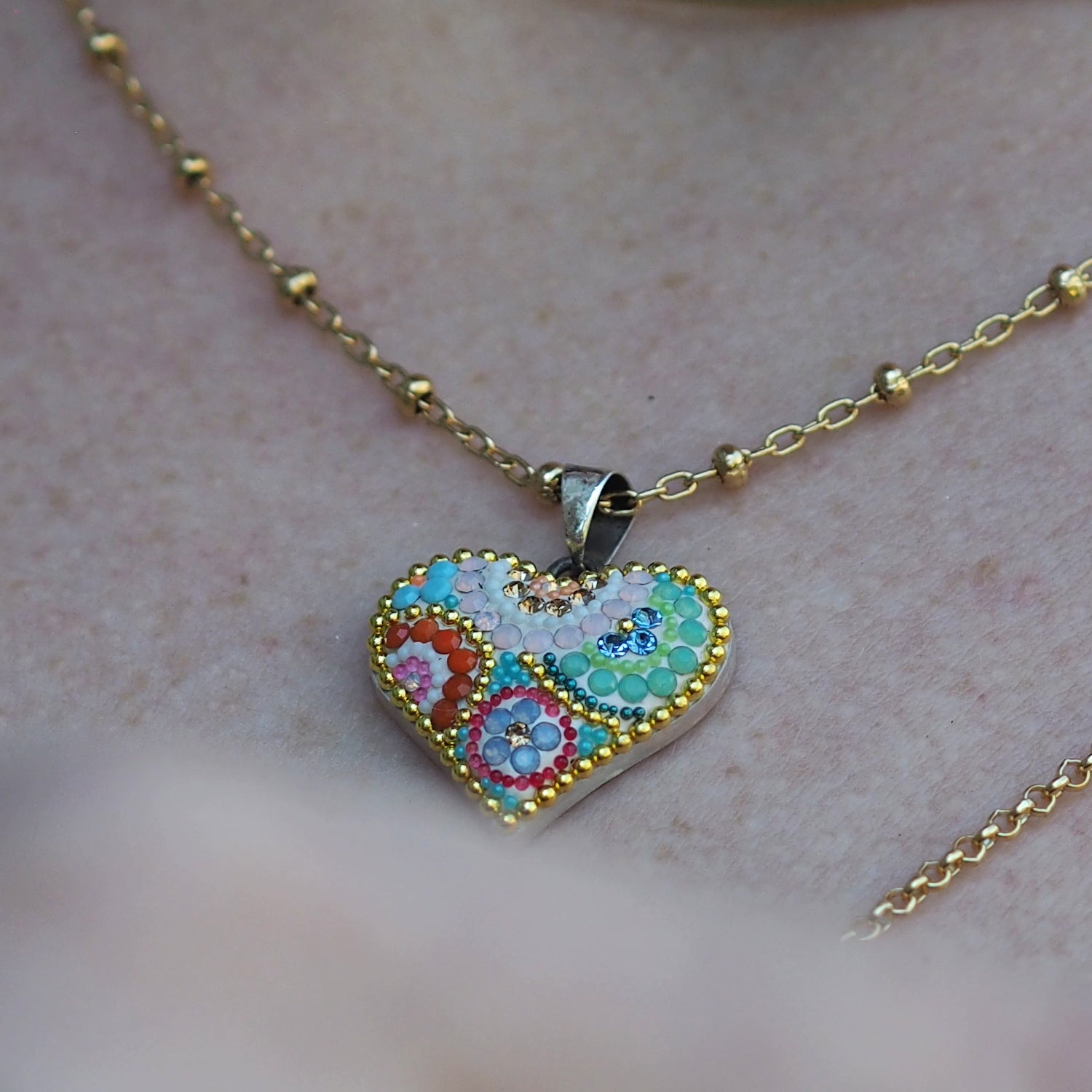 Allegra Heart Bloom Turquoise Small Pendant