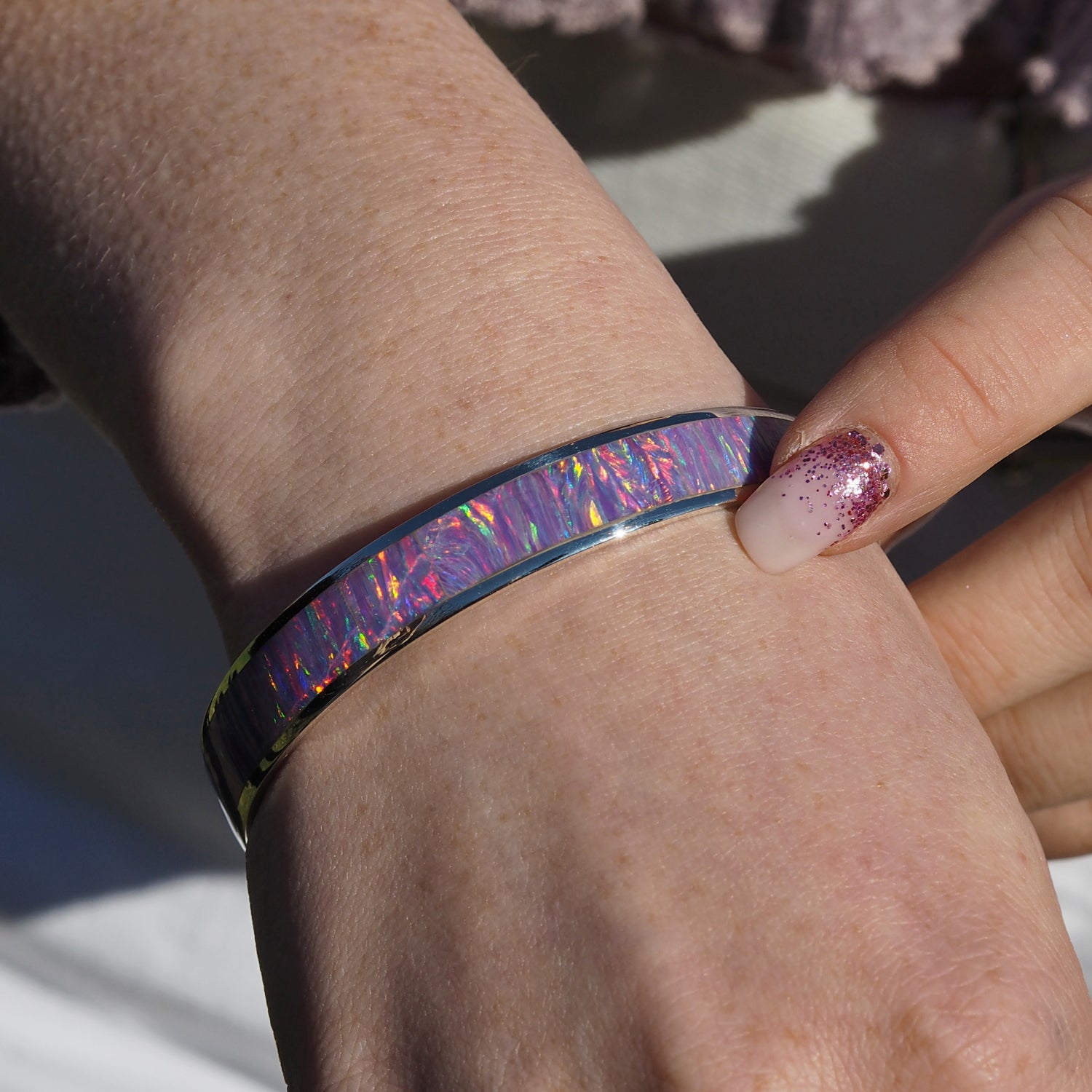 Flinder Lavender Wide Bangle