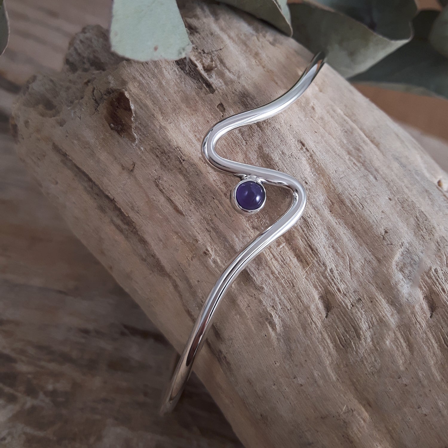 Linea Amethyst Birthstone Cuff