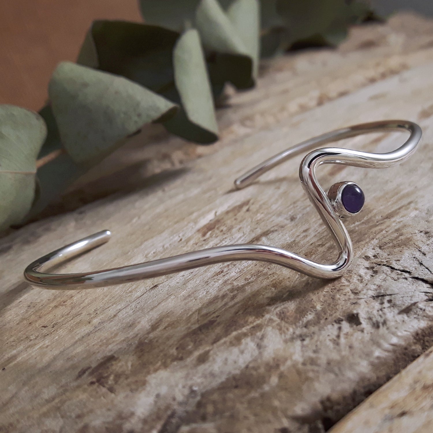 Linea Amethyst Birthstone Cuff
