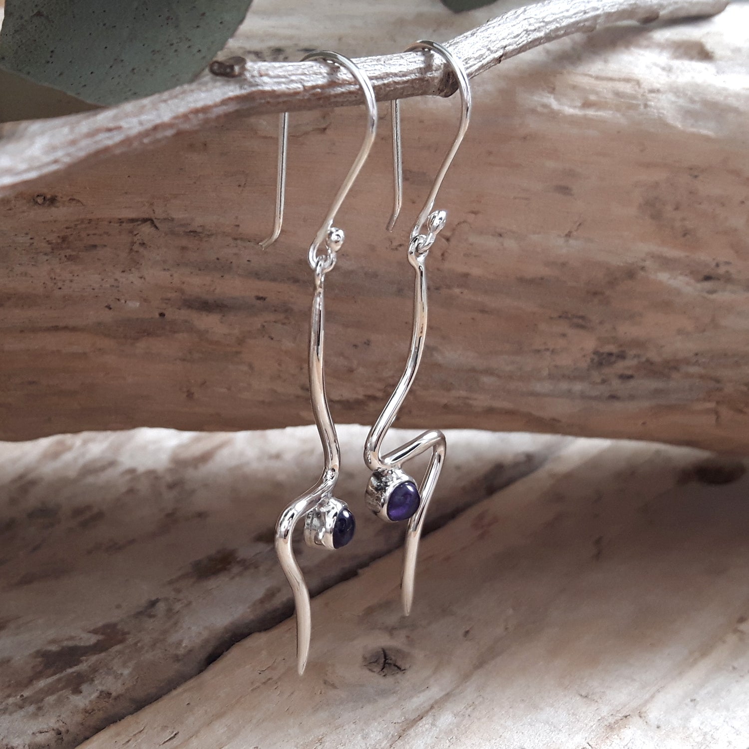 Linea Amethyst Birthstone Earrings