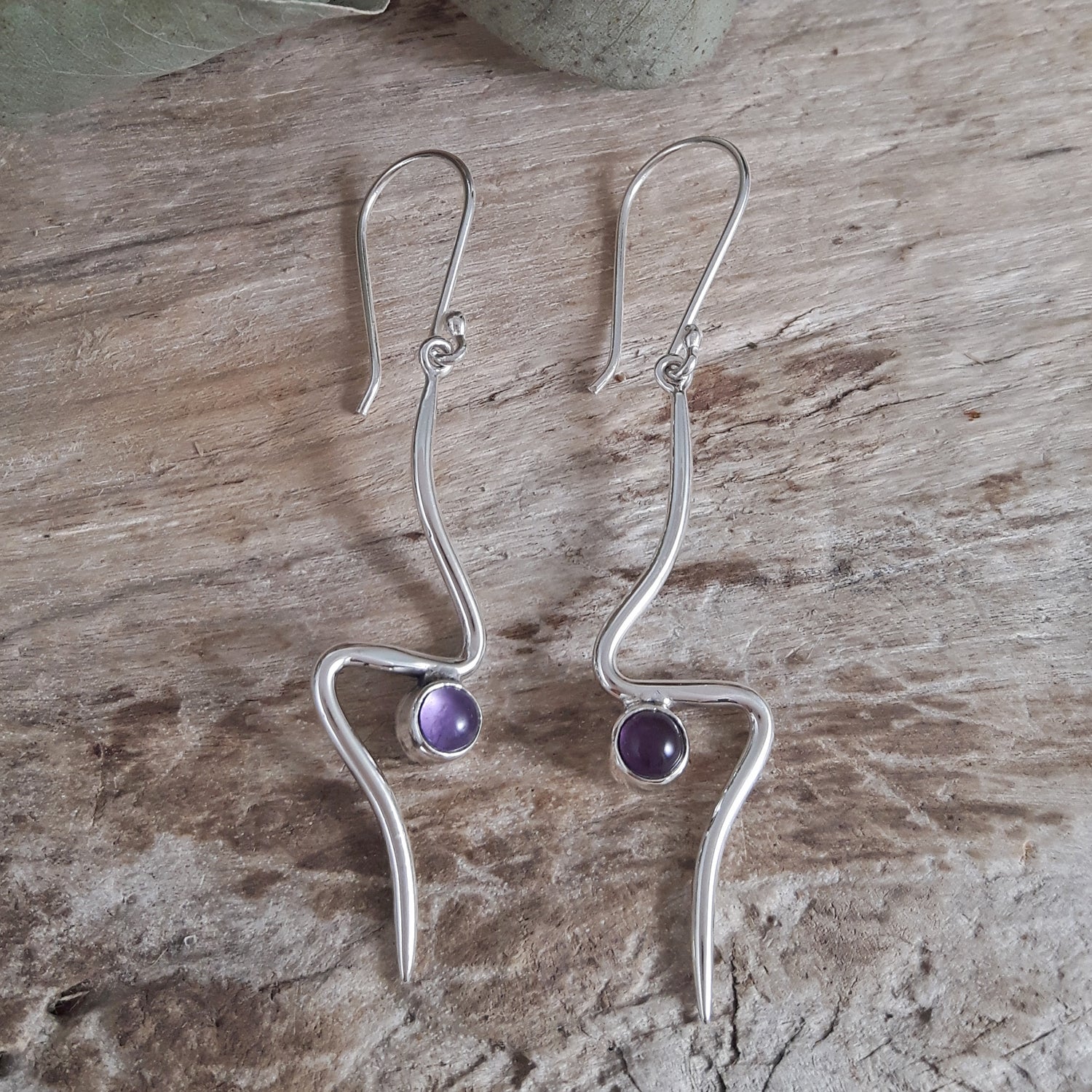 Linea Amethyst Birthstone Earrings