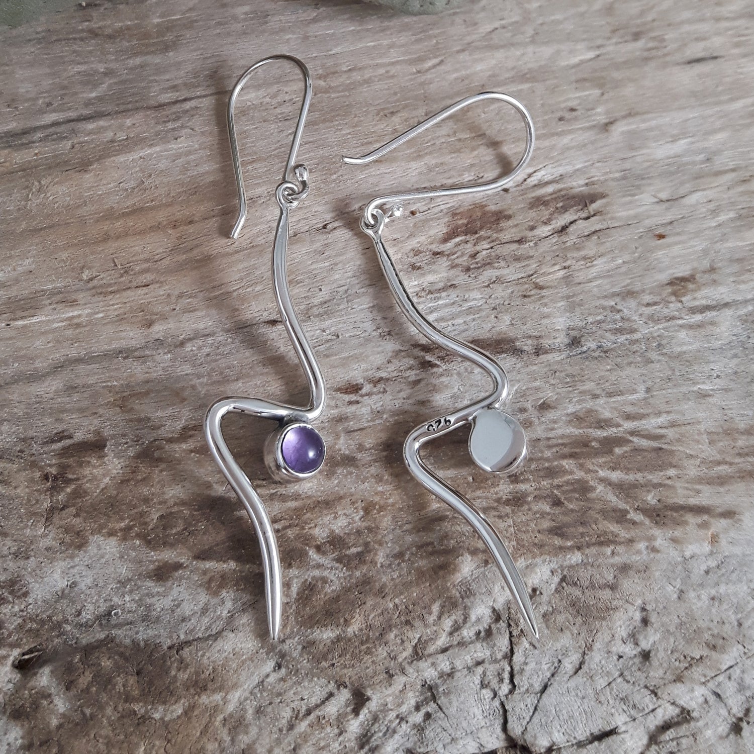 Linea Amethyst Birthstone Earrings