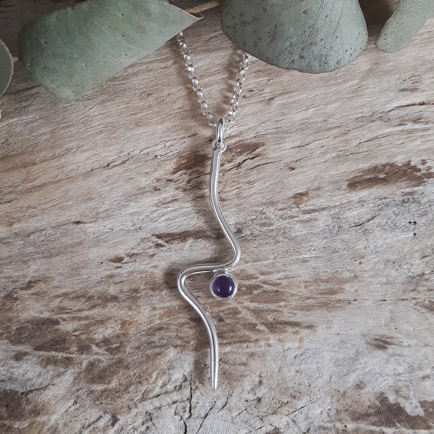 Linea Amethyst Birthstone Pendant