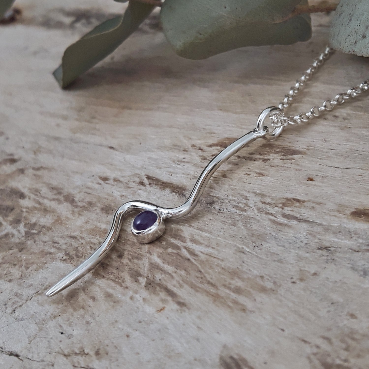 Linea Amethyst Birthstone Pendant