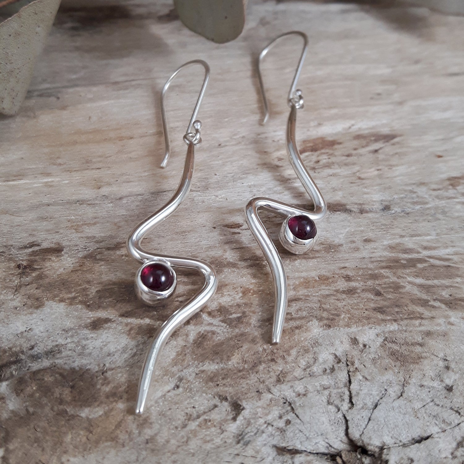 Linea Garnet Birthstone Earrings