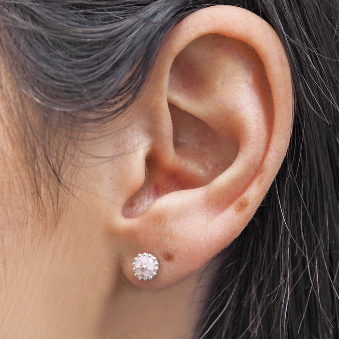 Allegra Tiny Rose Quartz Stud Earrings