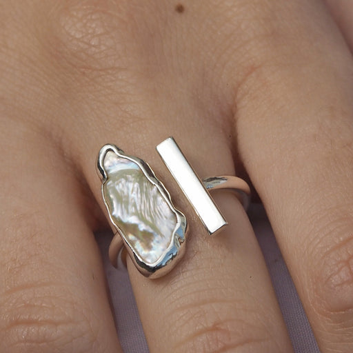 Luminous Biwa Pearl Ring