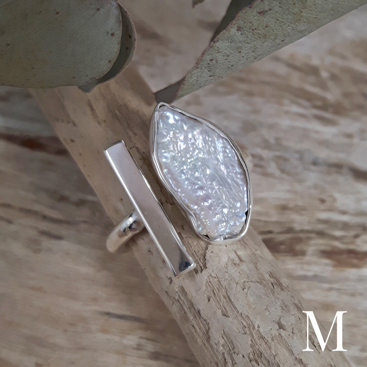 Luminous Biwa Pearl Ring