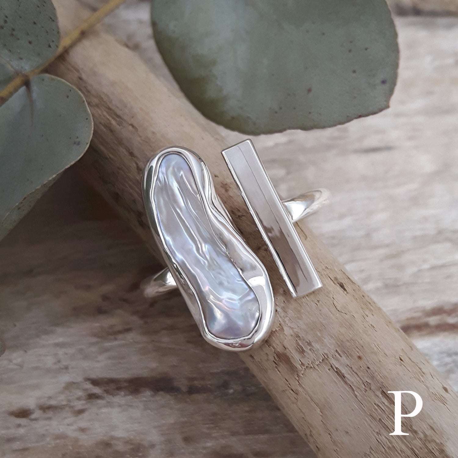 Luminous Biwa Pearl Ring