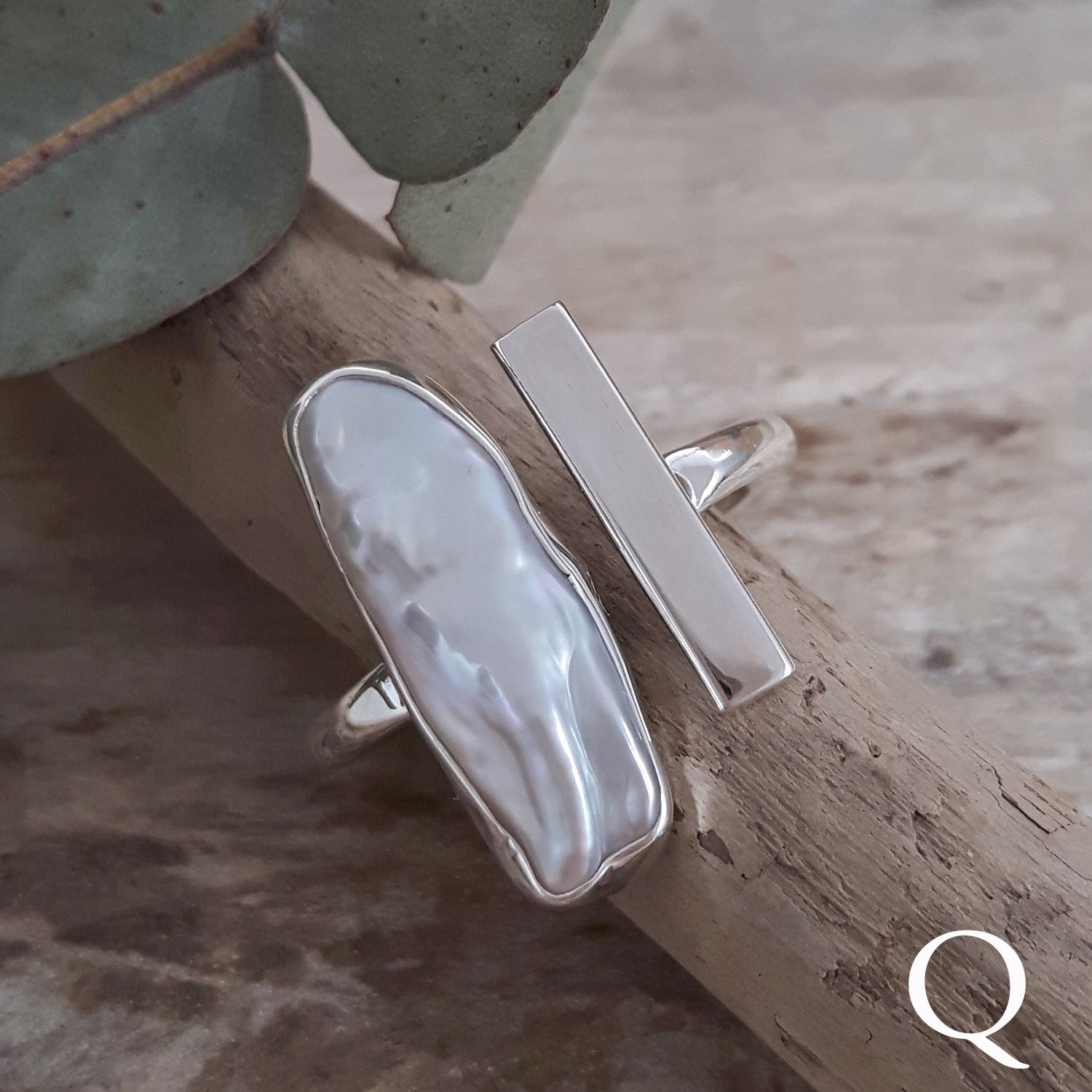 Luminous Biwa Pearl Ring