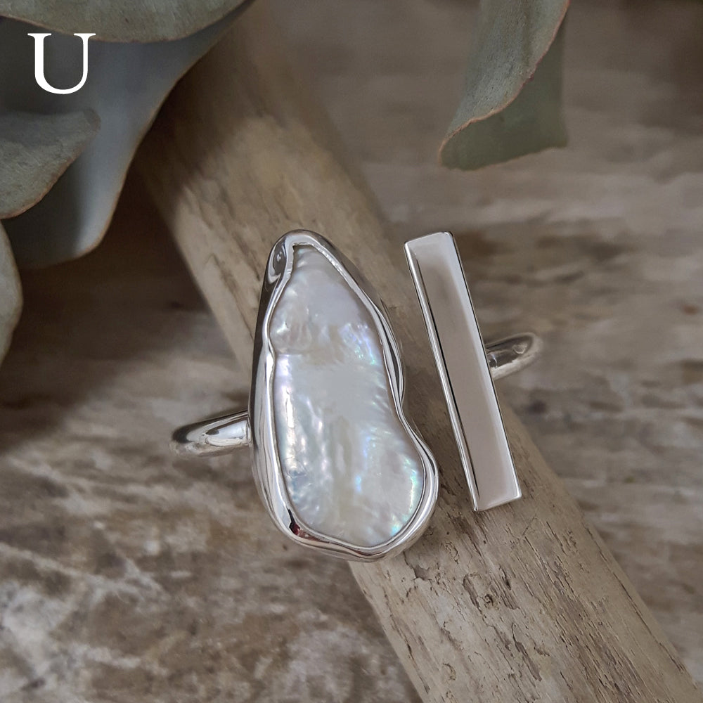 Luminous Biwa Pearl Ring