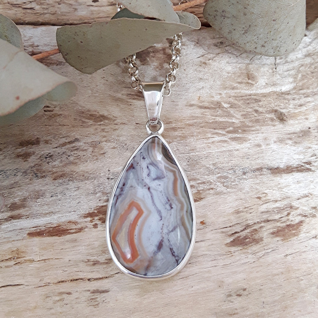Monet Amethyst Agate Large Teardrop Pendant