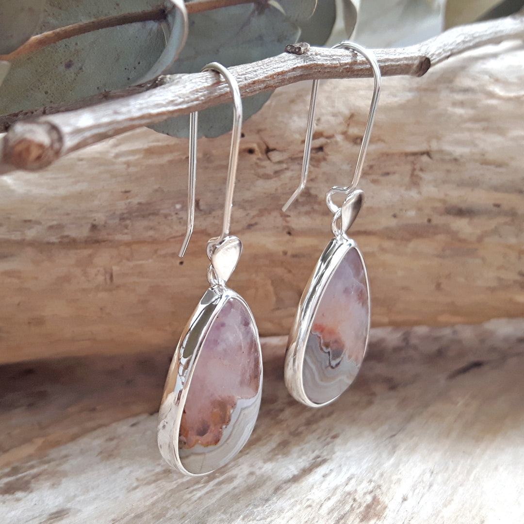 Monet Amethyst Agate Medium Teardrop Drop Earrings
