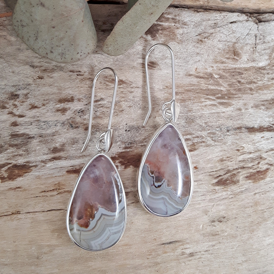 Monet Amethyst Agate Medium Teardrop Drop Earrings