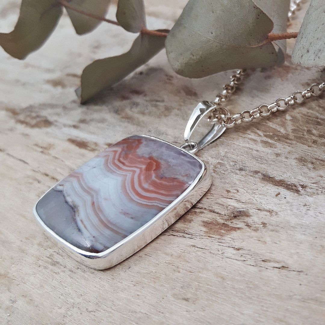 Monet Amethyst Agate XL Square Pendant