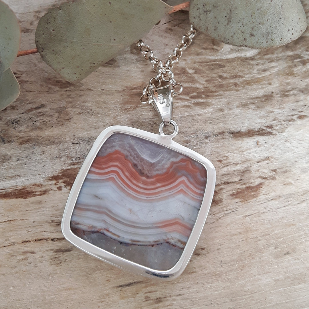 Monet Amethyst Agate XL Square Pendant