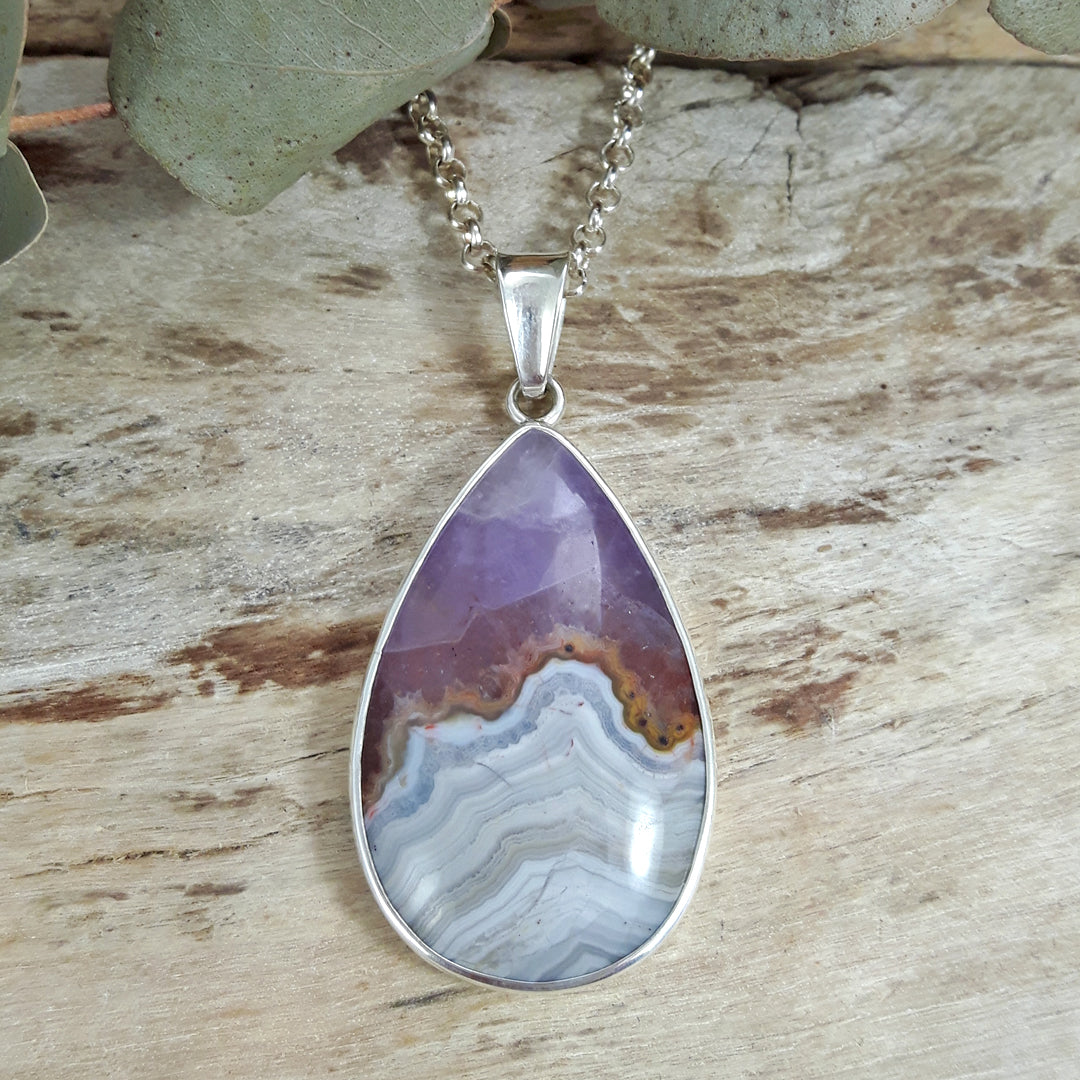Monet Amethyst Agate XL Teardrop Pendant