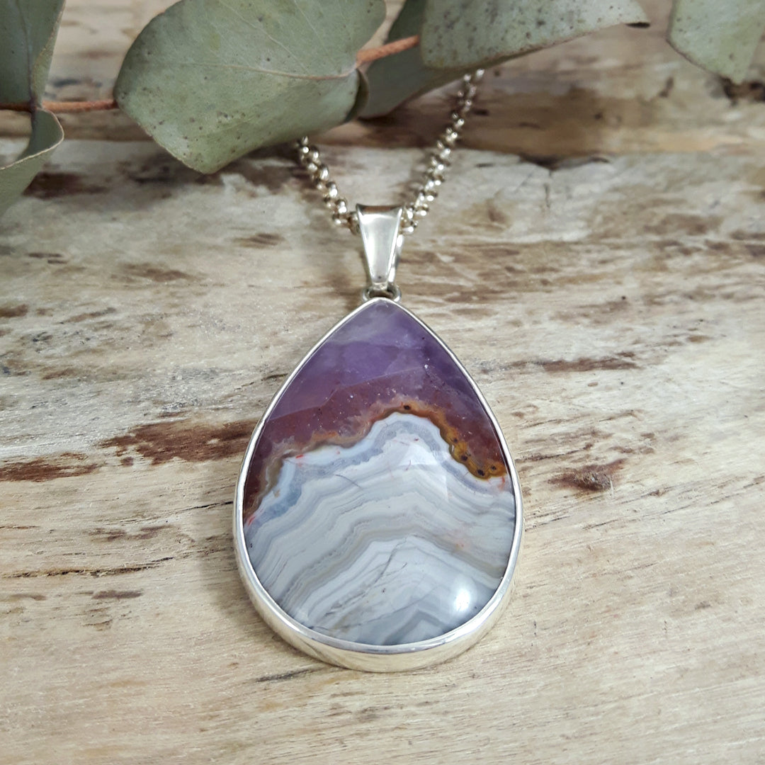 Monet Amethyst Agate XL Teardrop Pendant