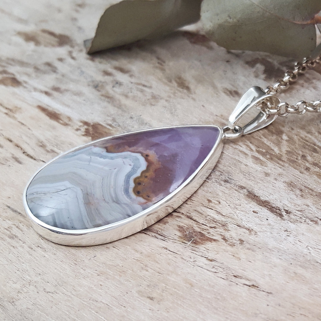 Monet Amethyst Agate XL Teardrop Pendant