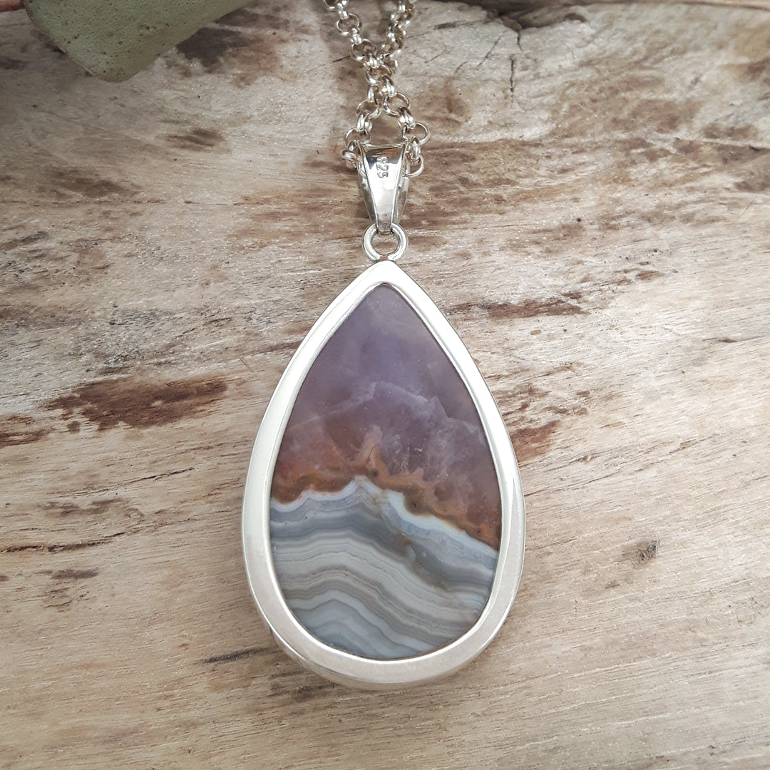 Monet Amethyst Agate XL Teardrop Pendant
