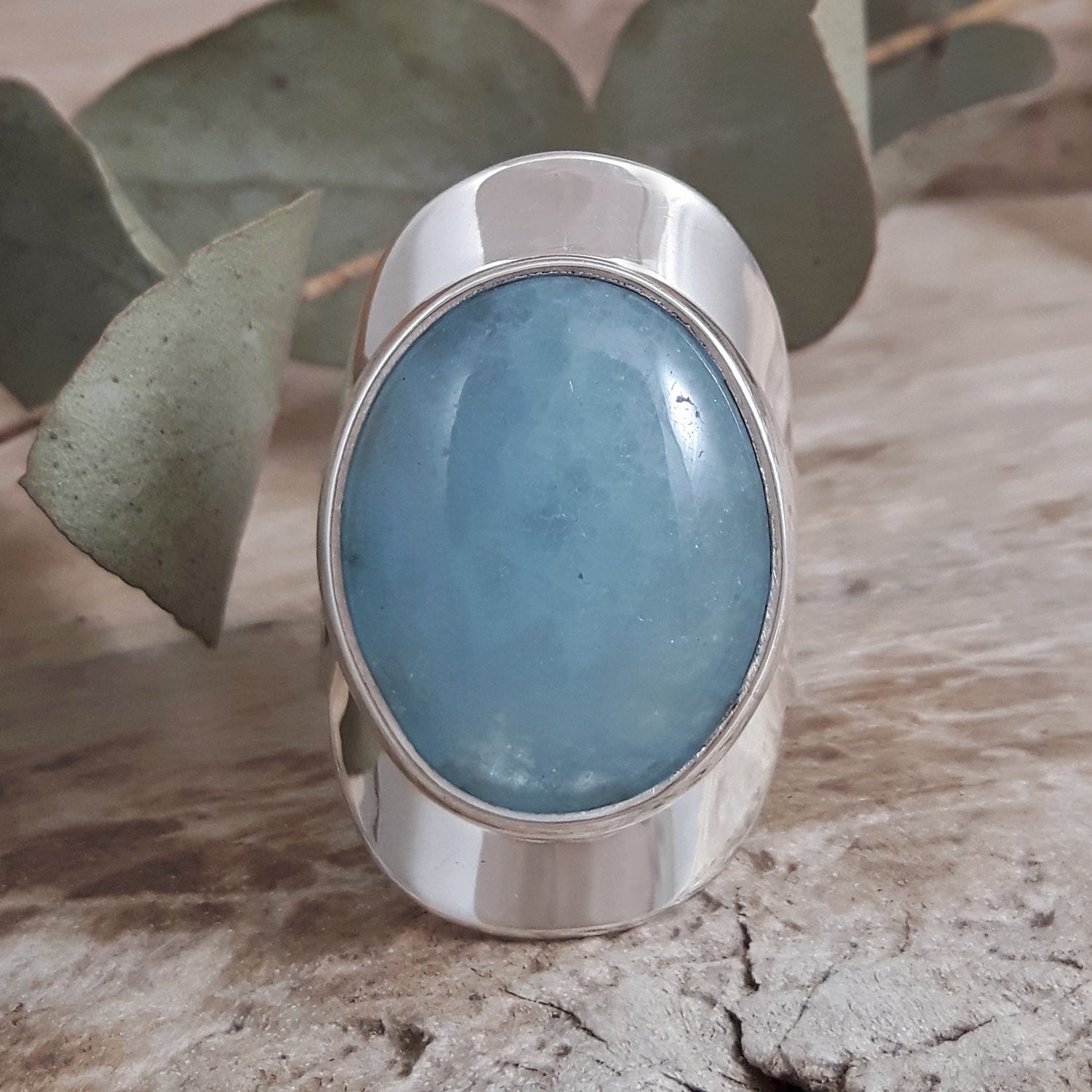 Monet Aquamarine Oval Medium Adjustable Ring A