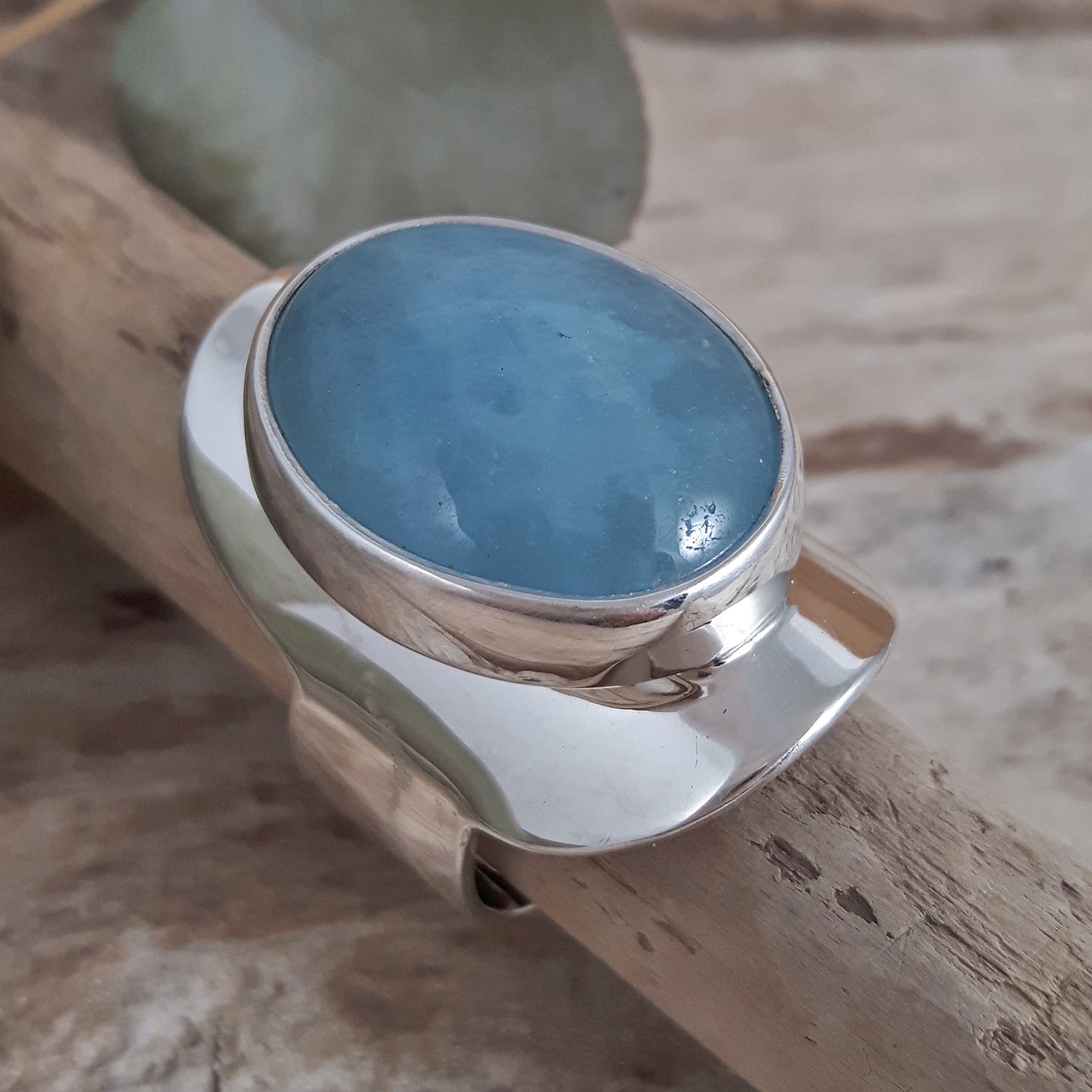 Monet Aquamarine Oval Medium Adjustable Ring A