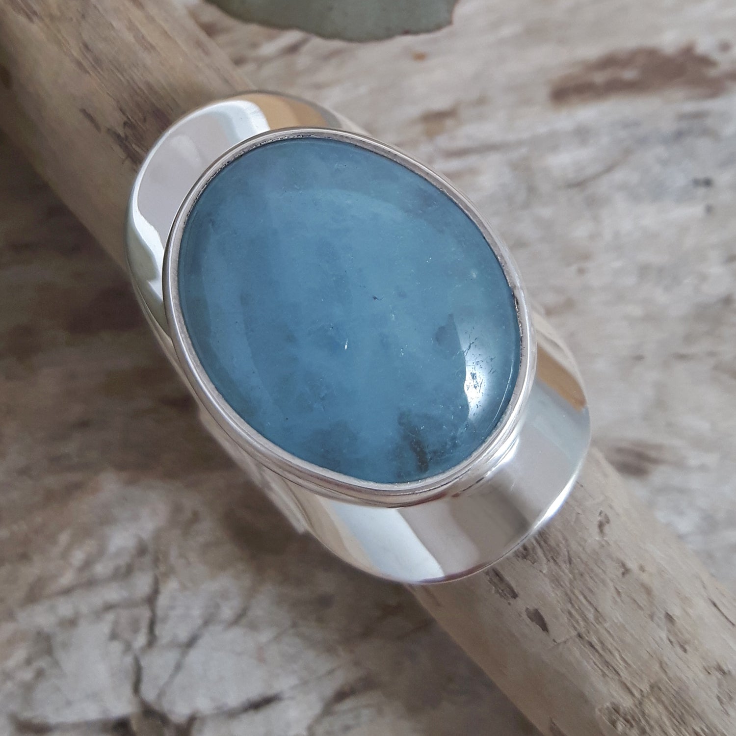 Monet Aquamarine Oval Medium Adjustable Ring A