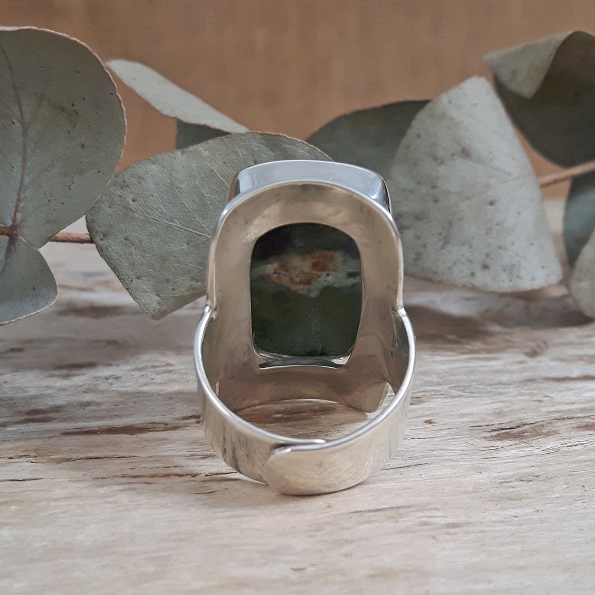 Monet Chrome Chalcedony Adjustable Large Rectangle Ring