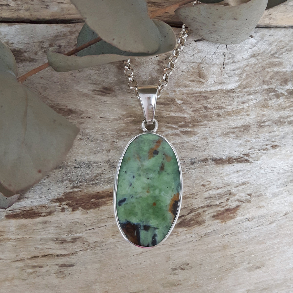 Monet Chrome Chalcedony Large Oval Pendant A