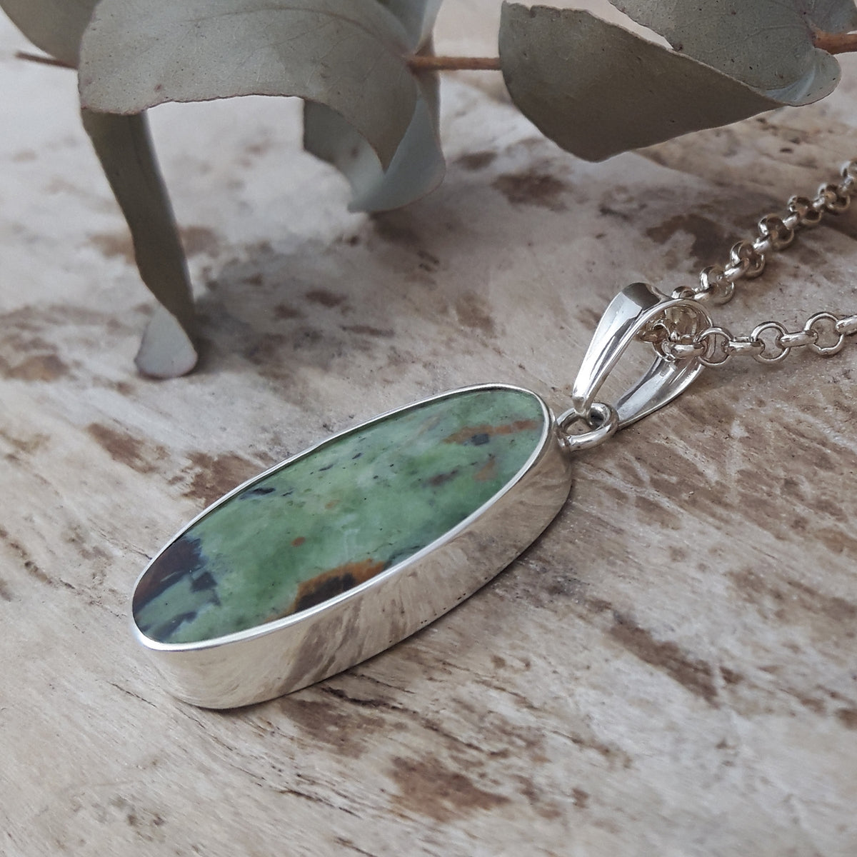 Monet Chrome Chalcedony Large Oval Pendant A