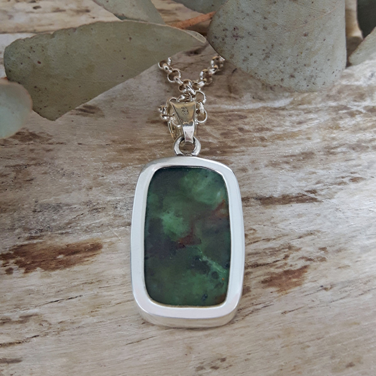 Monet Chrome Chalcedony Large Rectangle Pendant A