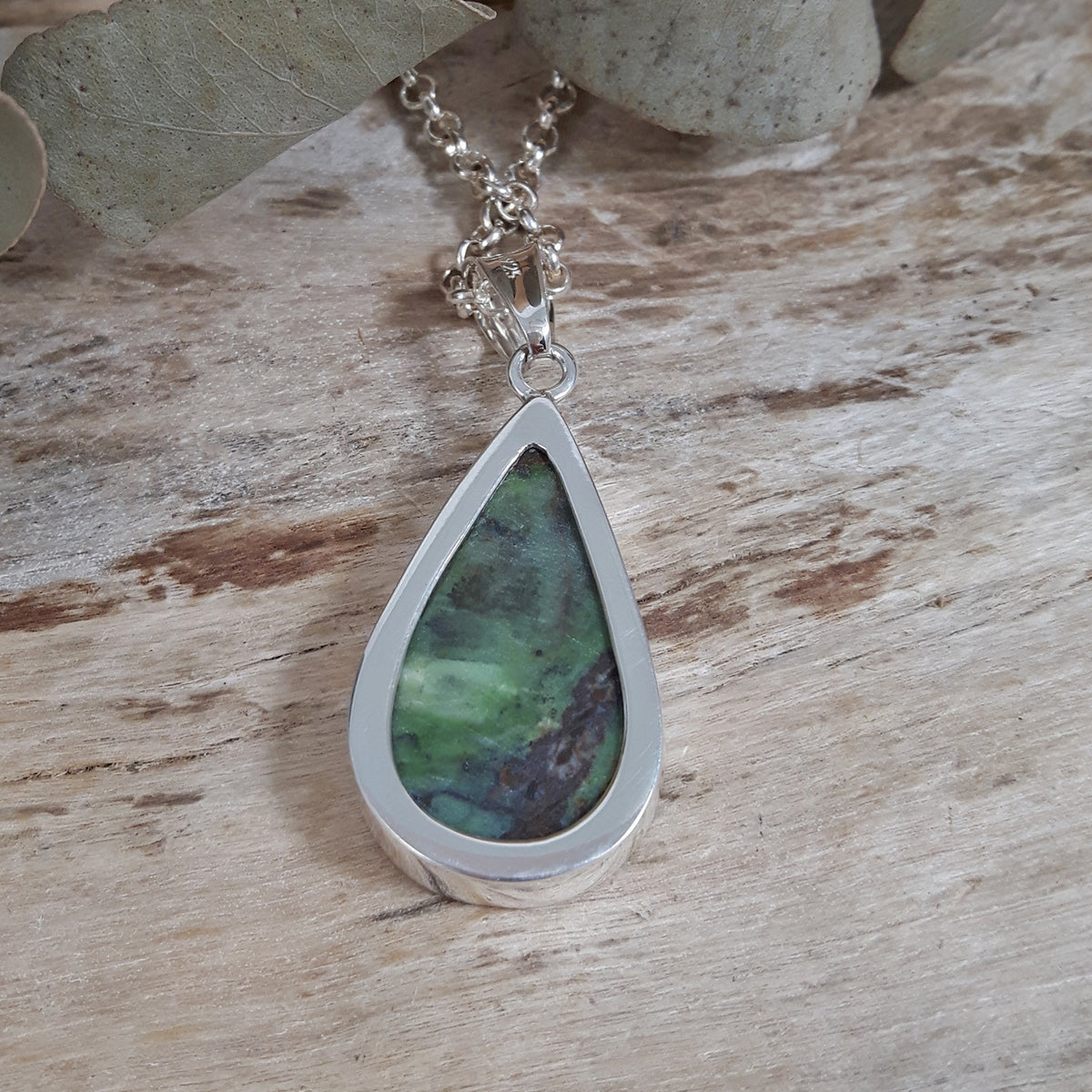 Monet Chrome Chalcedony Large Teardrop Pendant A