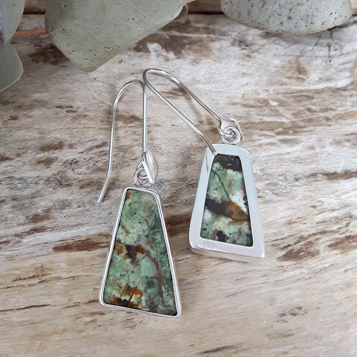 Monet Chrome Chalcedony Trapeze Drop Earrings