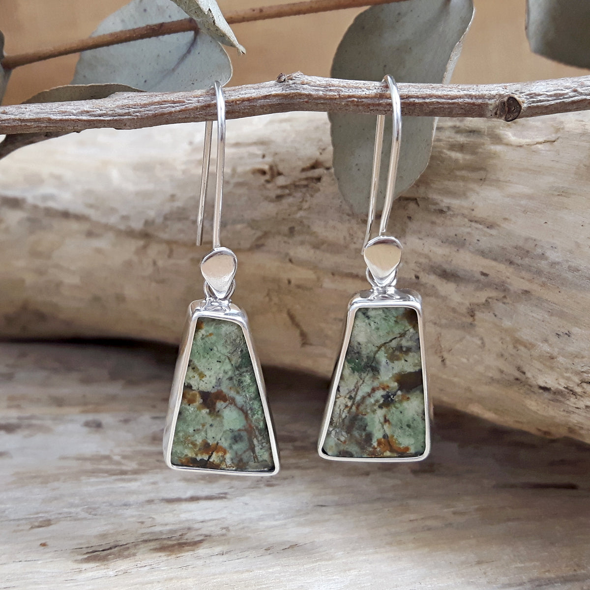 Monet Chrome Chalcedony Trapeze Drop Earrings