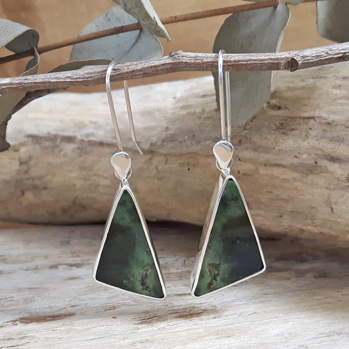 Monet Chrome Chalcedony Triangle Large Drop Earrings